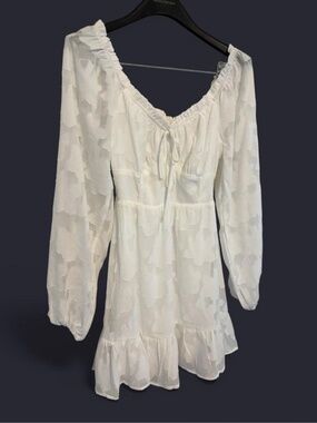 Altard State White Floral Burnout Mini Dress